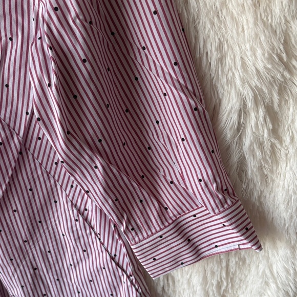 Chico's Women's Pink Striped Button Down Shirt - Picture 6 of 9